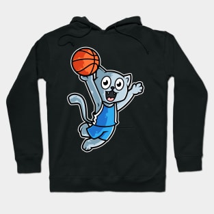 Cat Basketball Game Day Funny Team Sports B-ball Kitten design Hoodie